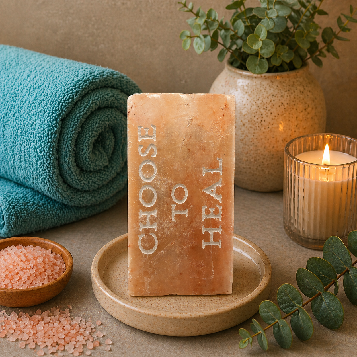 CHOOSE TO HEAL- Engraved Salt Tile