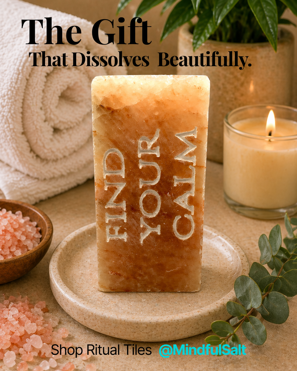 FIND YOUR CALM- Engraved Salt Tile