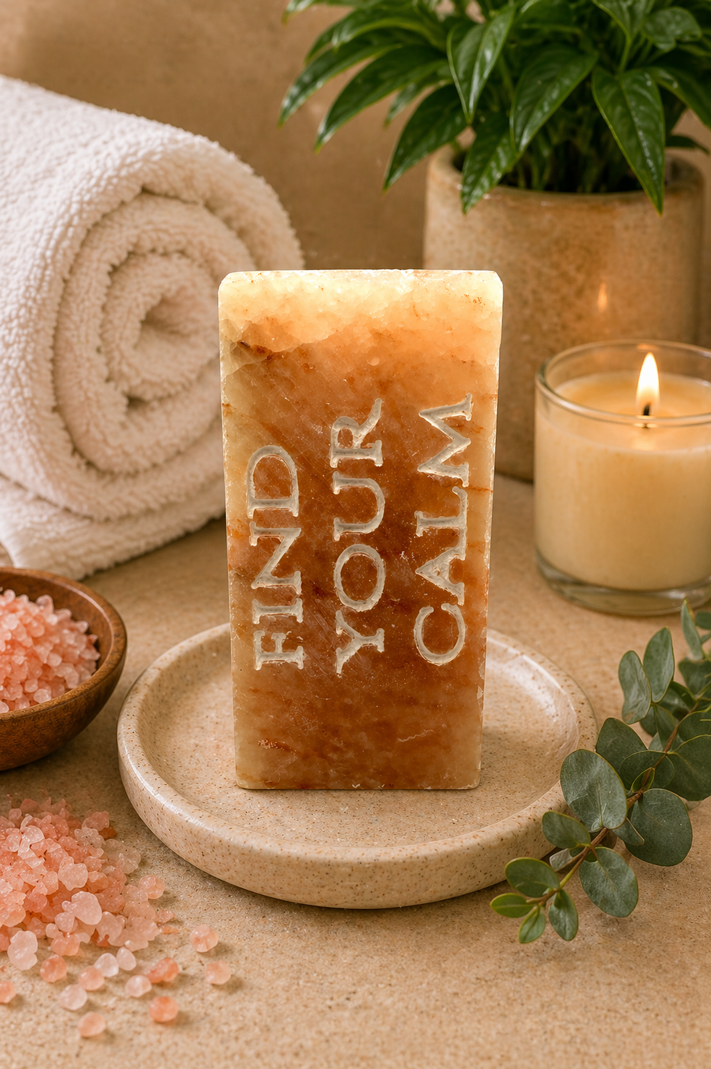 FIND YOUR CALM- Engraved Salt Tile