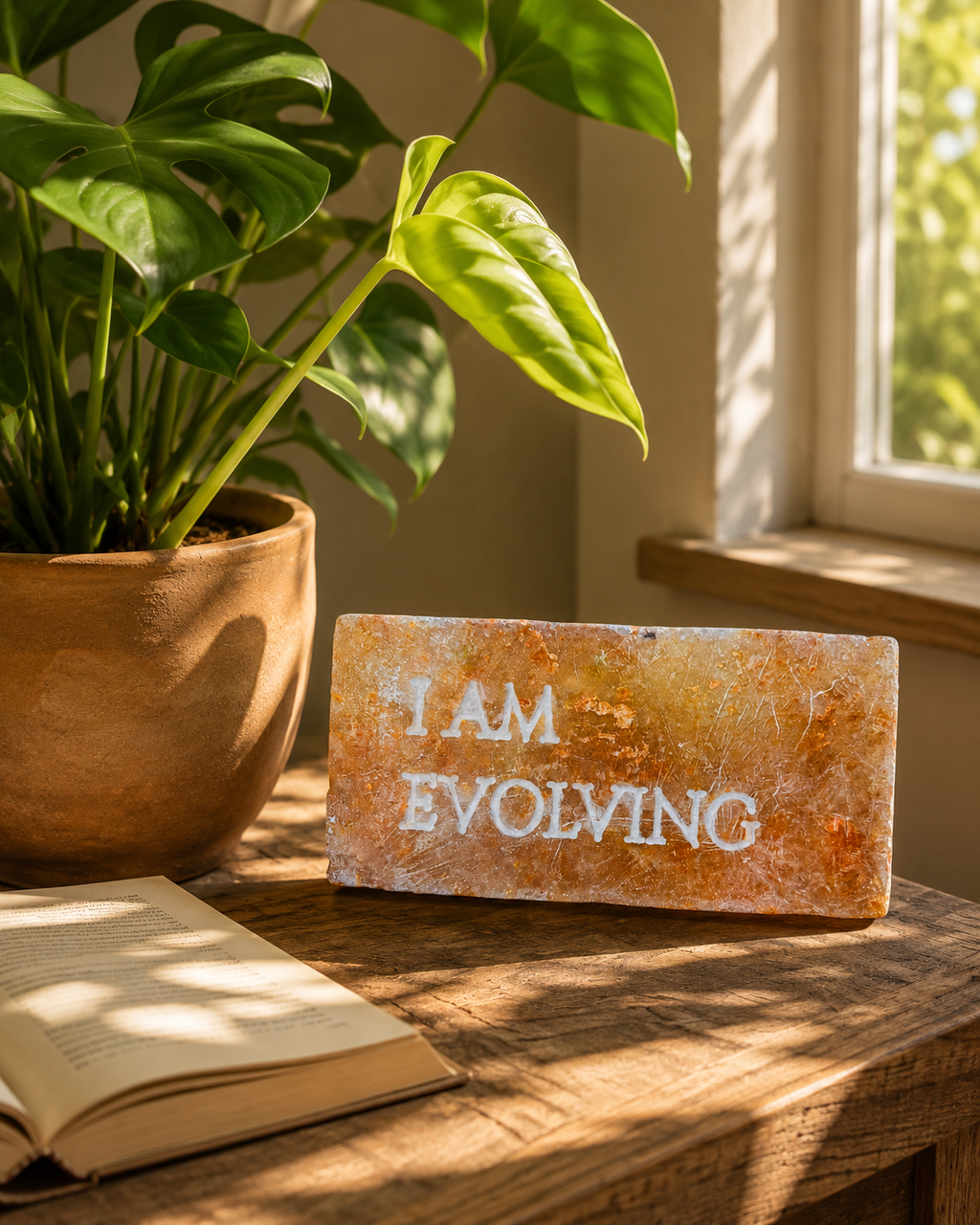 I AM EVOLVING – Engraved Salt Tile