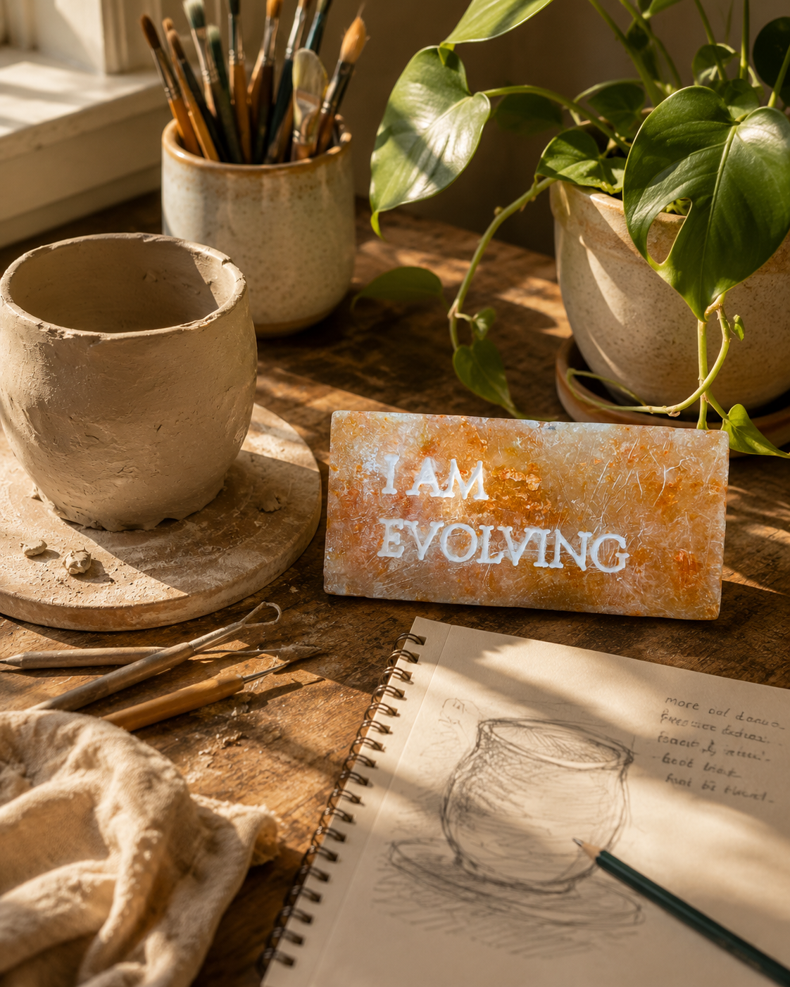 I AM EVOLVING – Engraved Salt Tile