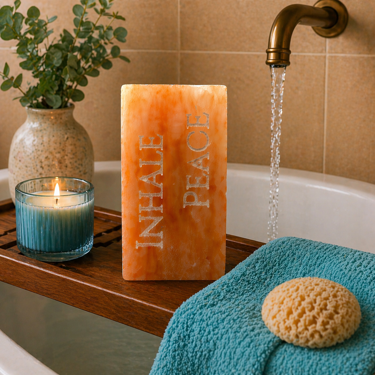 INHALE PEACE – Engraved Salt Tile