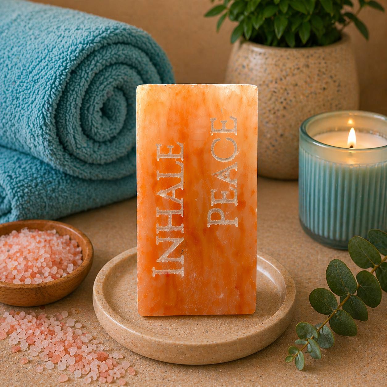 INHALE PEACE – Engraved Salt Tile