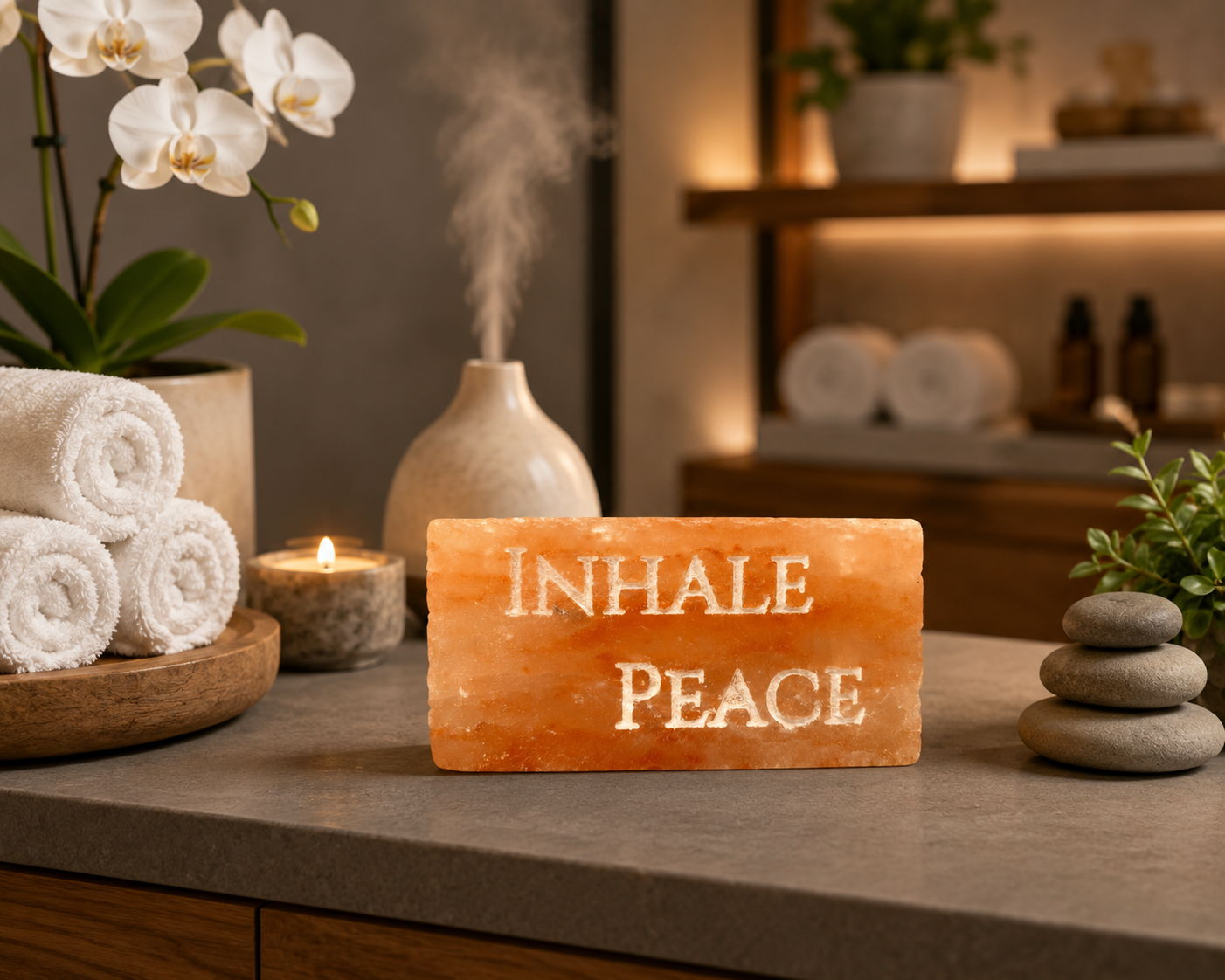INHALE PEACE – Engraved Salt Tile