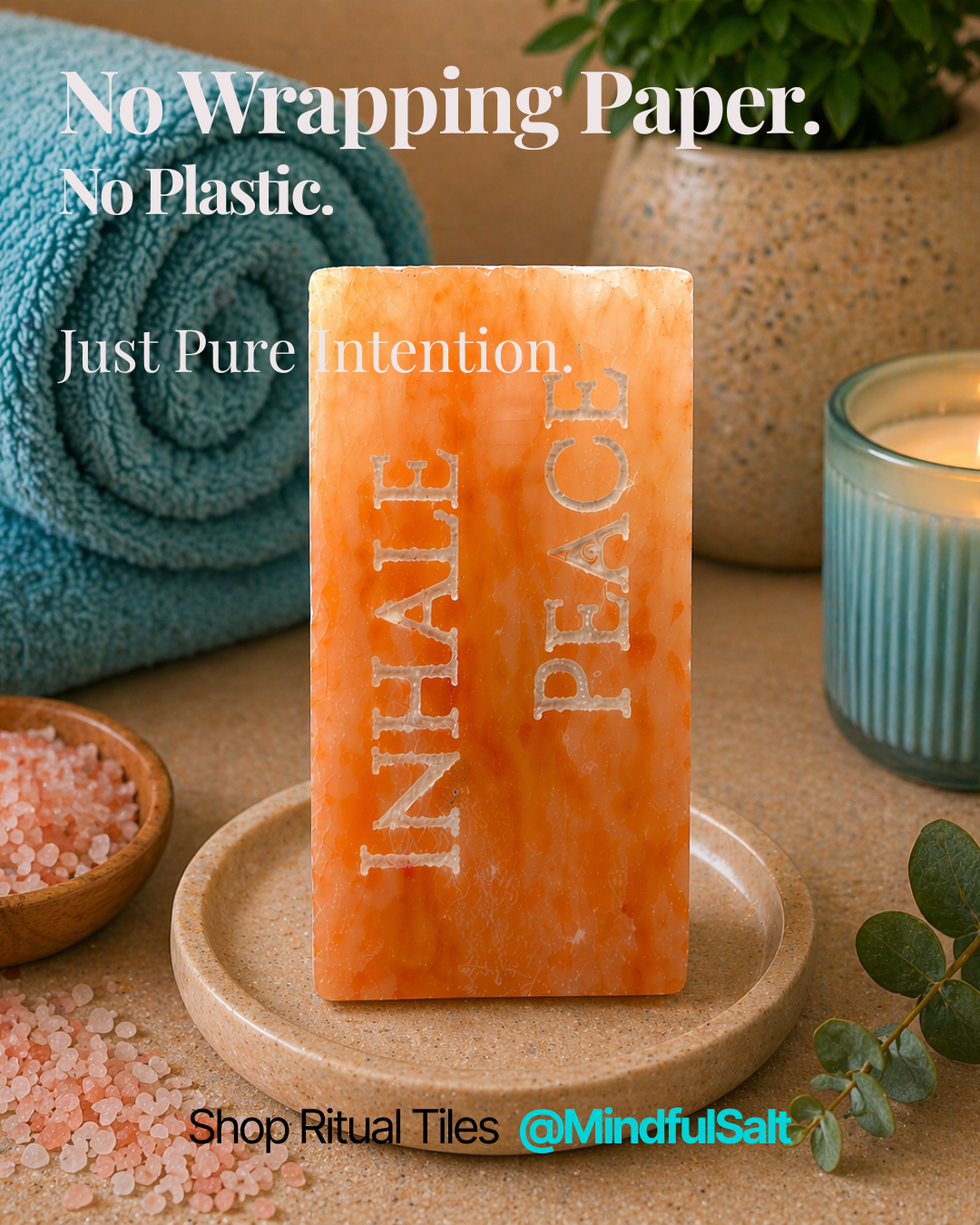 INHALE PEACE – Engraved Salt Tile