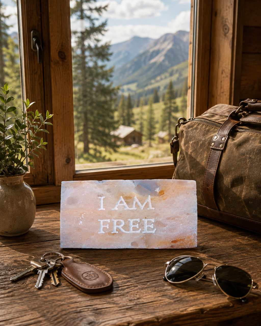 I AM FREE – Engraved Salt Tile