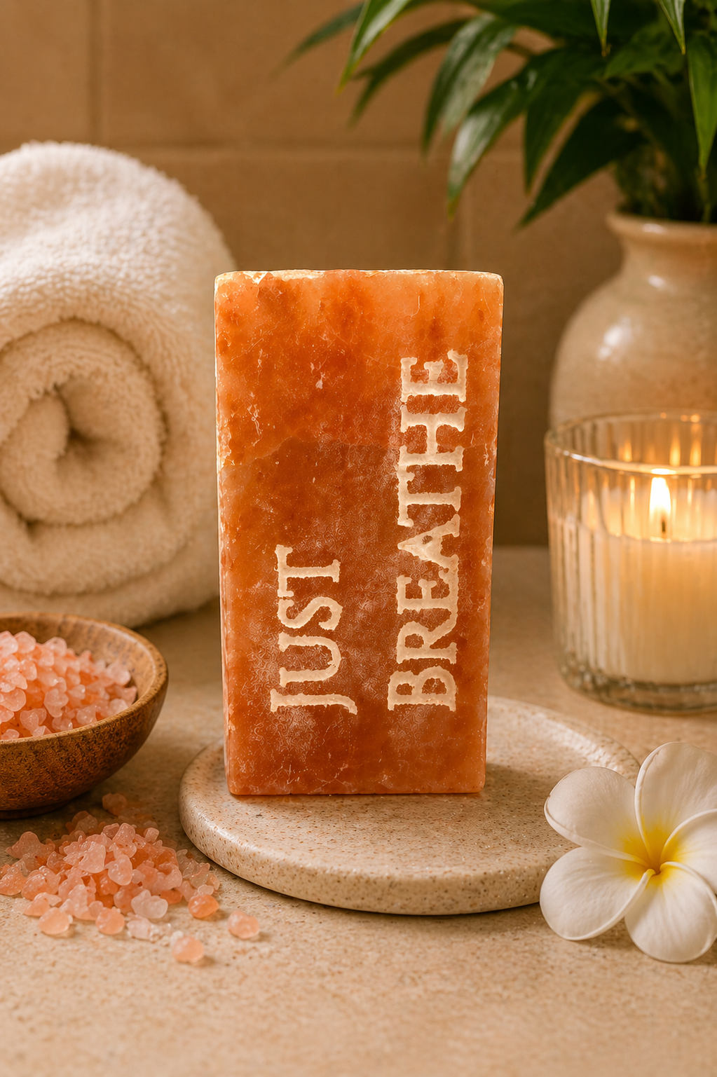 JUST BREATHE – Engraved Salt Tile