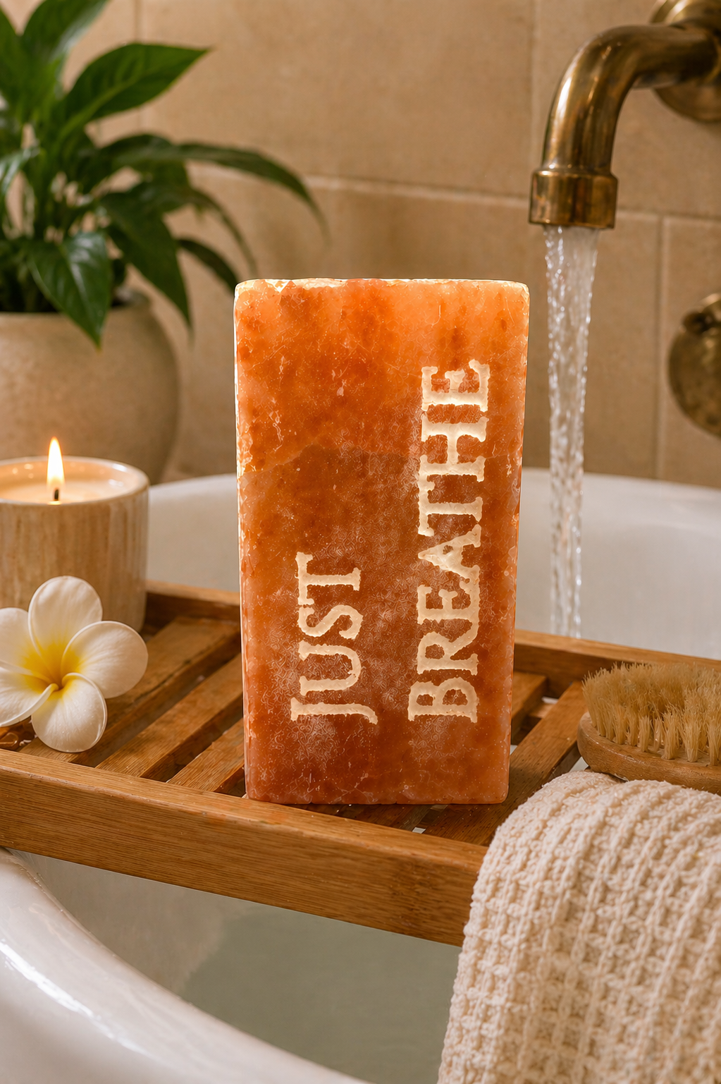 JUST BREATHE – Engraved Salt Tile